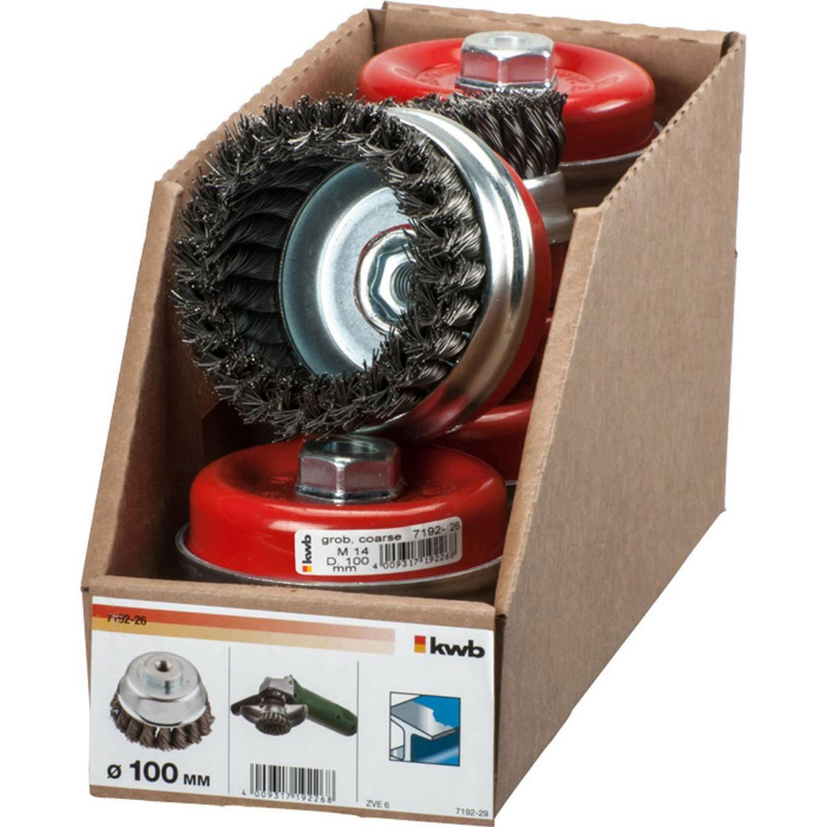 kwb  Topfbürsten Aggresso-Flex für Einsatz mit Winkelschleifern 100 mm gezopft Bild 2
