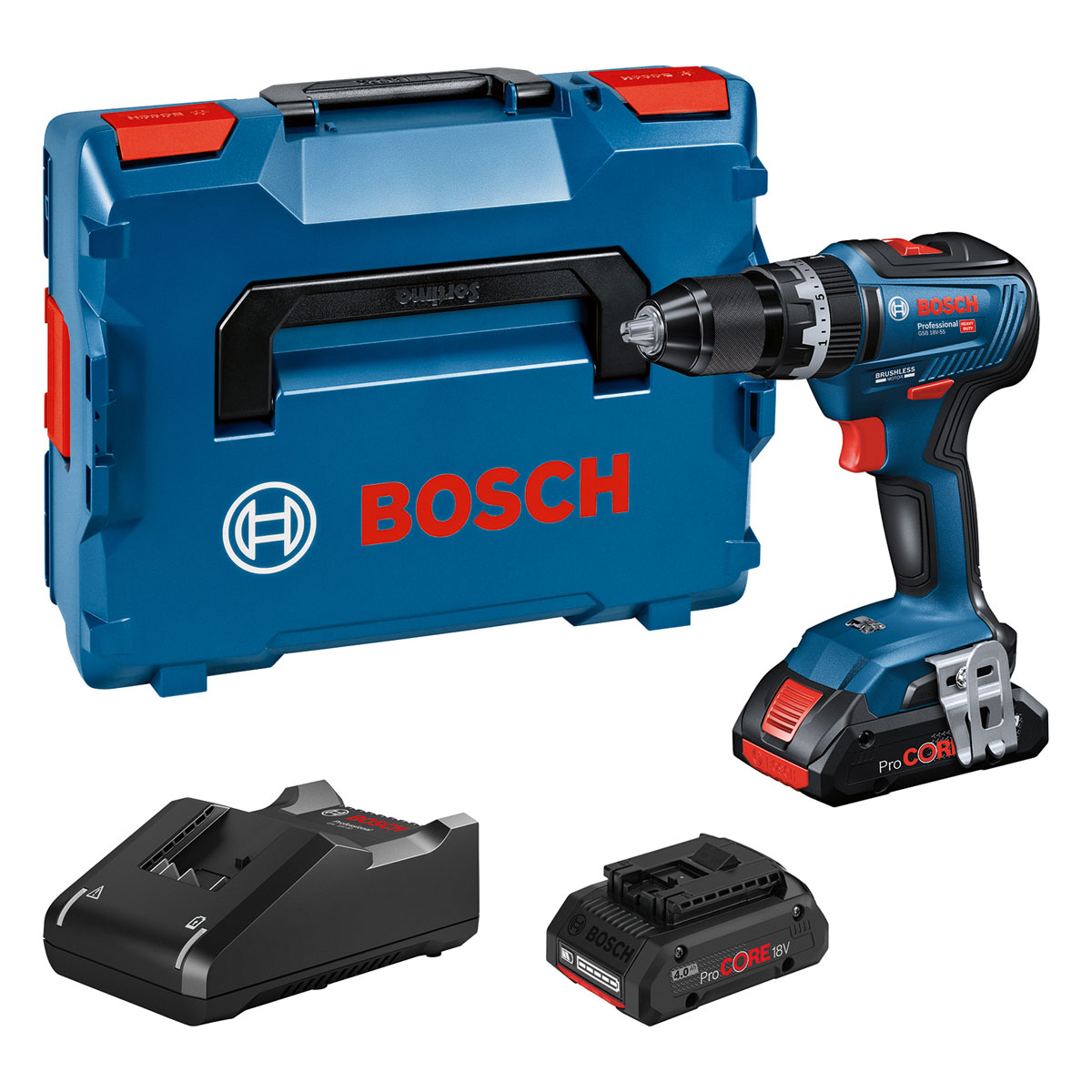 Bosch Professional  Akku-Schlagbohrschrauber-Set GSB 18V-55 Bild 1