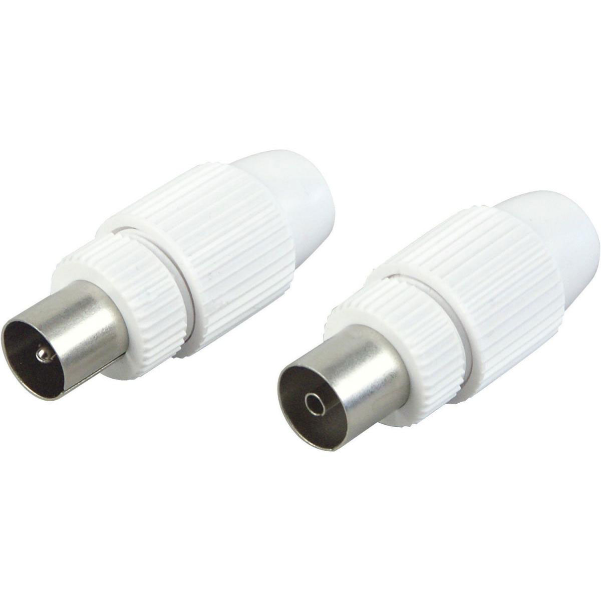 Schwaiger IEC-Koax-Set weiß Stecker und Buchse Schwaiger IEC-Koax-Set weiß Stecker und Buchse