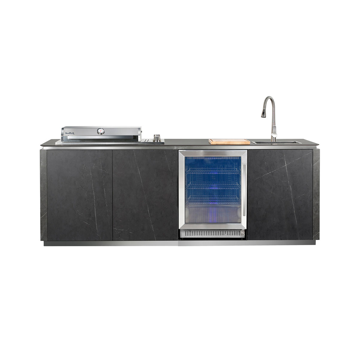 Buschbeck Outdoorküche Derby 253x110x143cm Keramikverkleidung anthrazit Bild 1