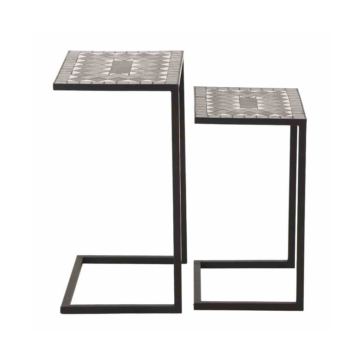 Siena Garden Beistelltischset Como 39 x 30 x 54 cm Stahlgestell Bild 3