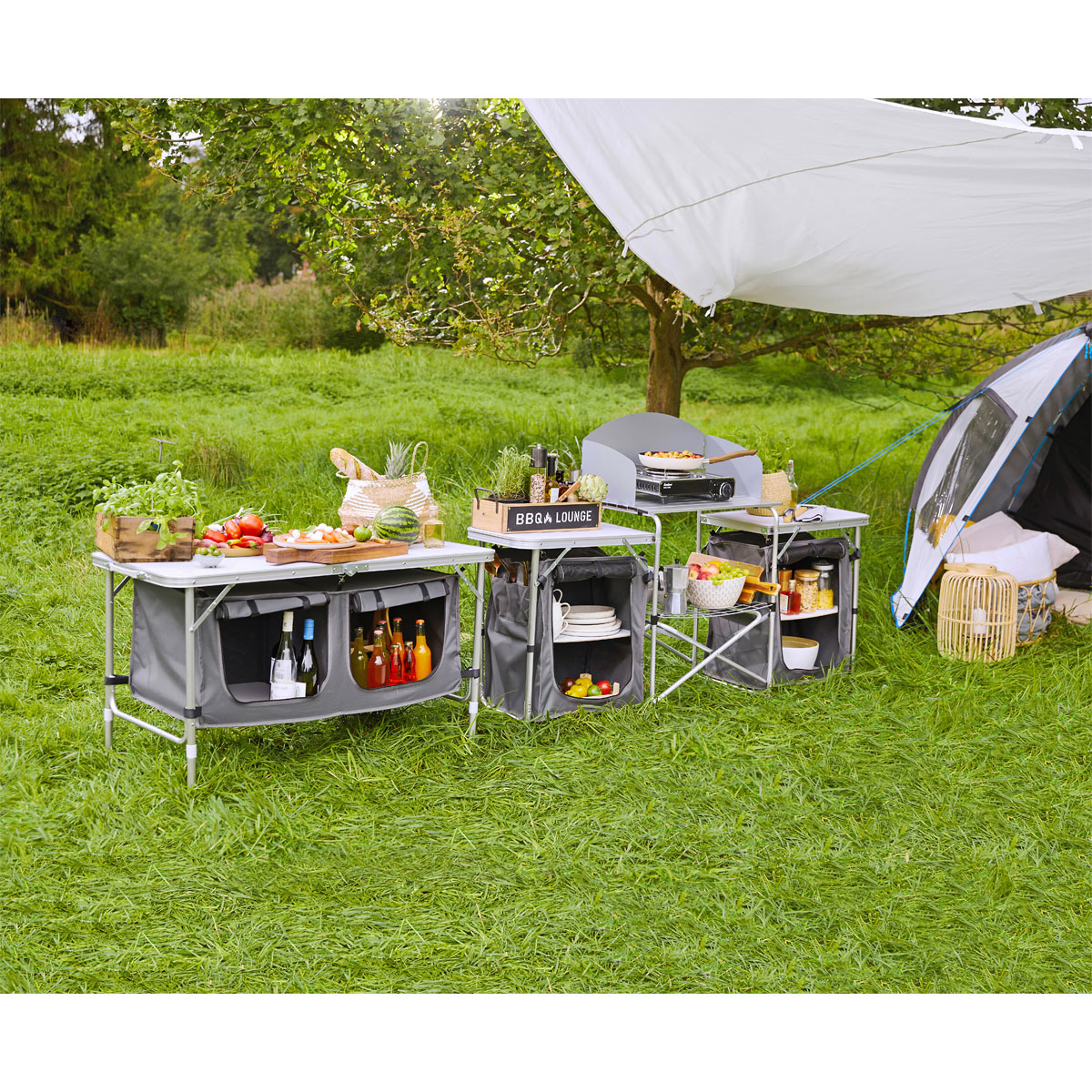 Haveson Camping-Tisch mit Ablagefächern Bild 4