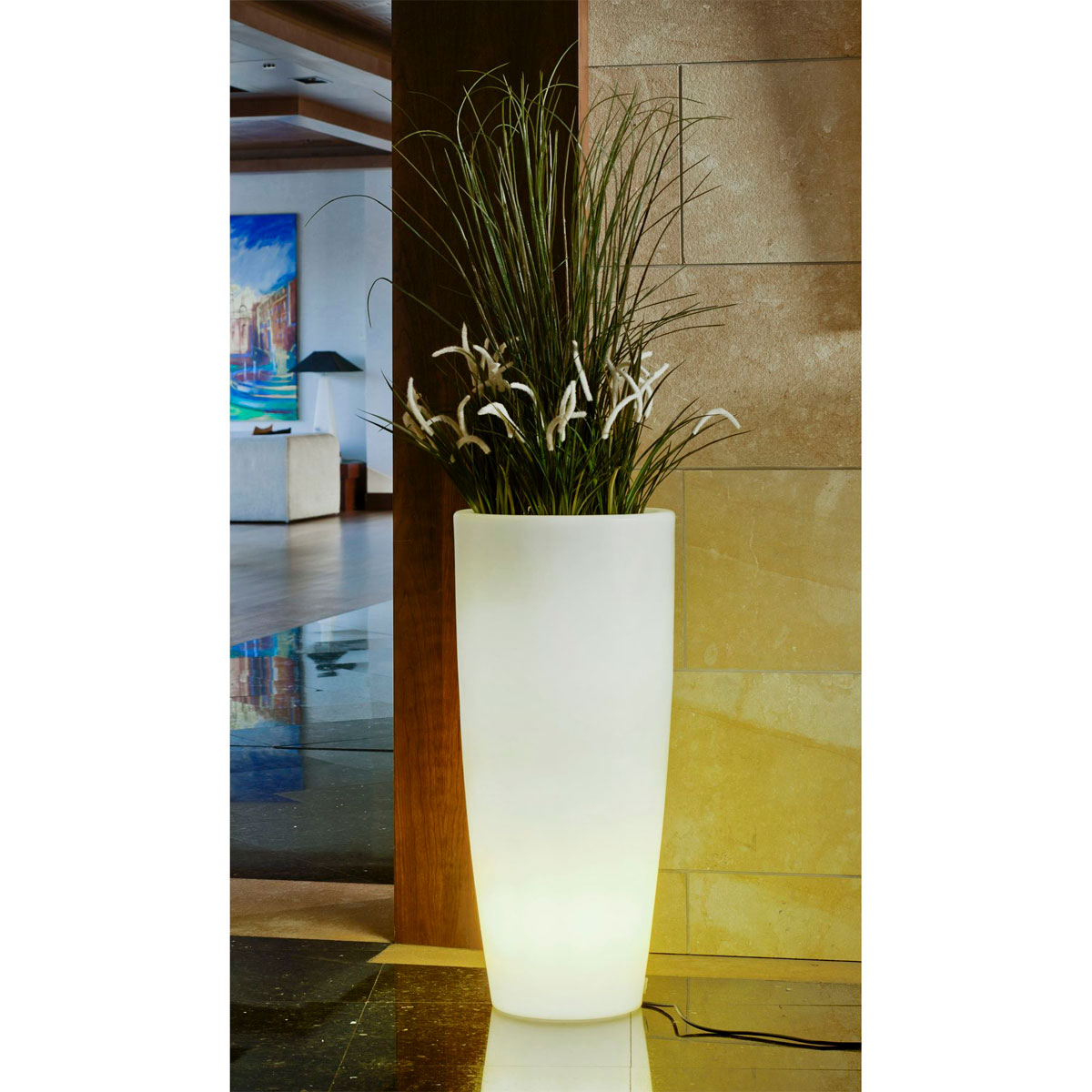 NewGarden LED-Blumentopf Bambu 90 Ø 40 cm transluzentes weiß Bild 2