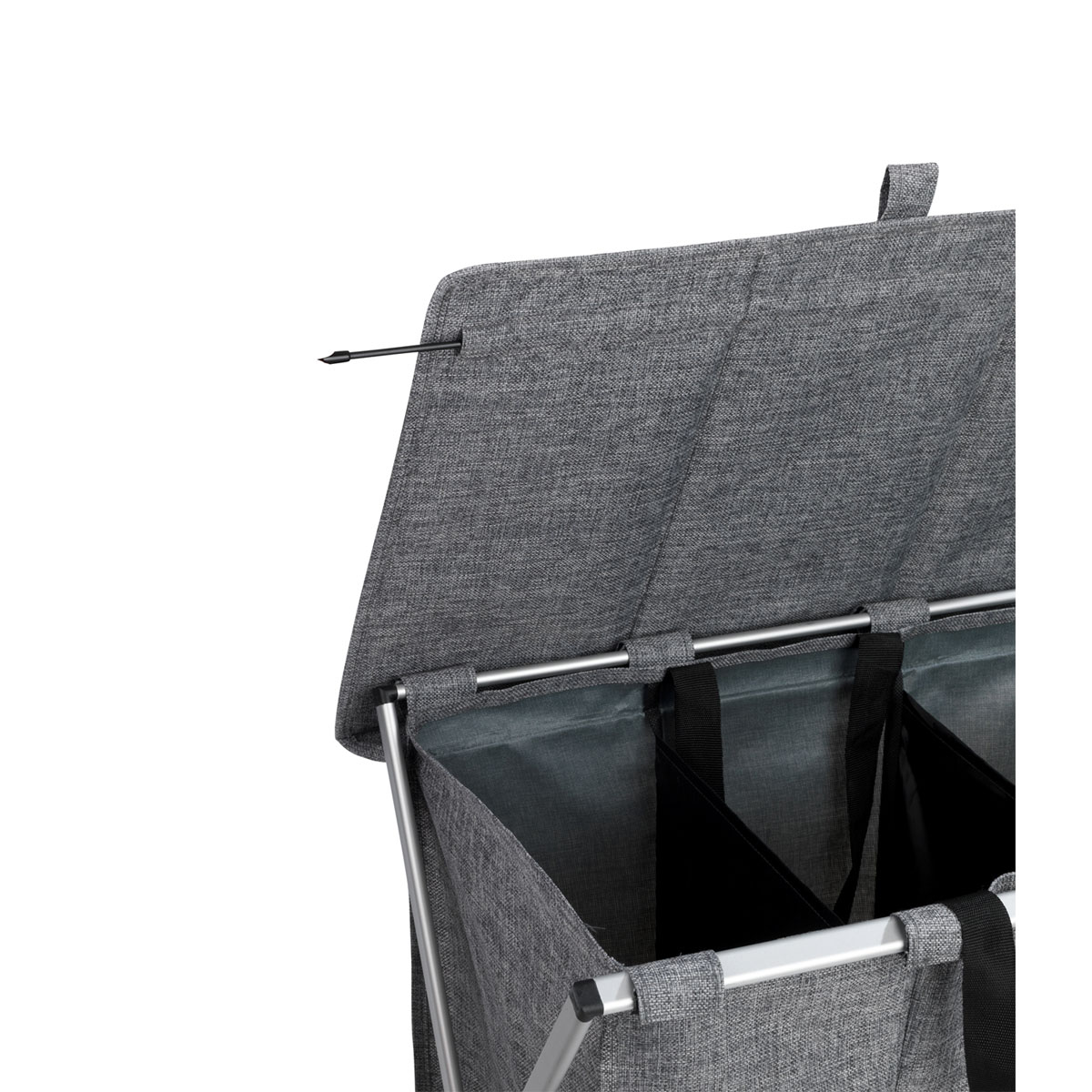 Wenko  Wäschesammler Trio Top Grau meliert Wäschekorb 118 l Bild 6