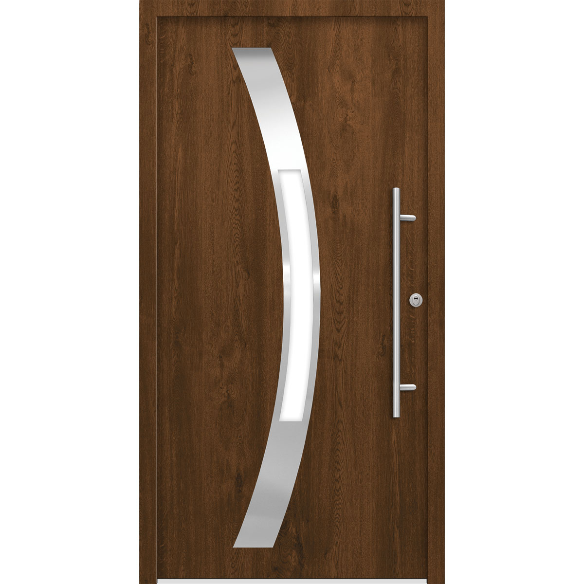 SplenDoor Premium-Haustür Passivedoor Goeteborg RC2 energiesparend einbruchsicher nussbaum 100 x 200 cm rechts