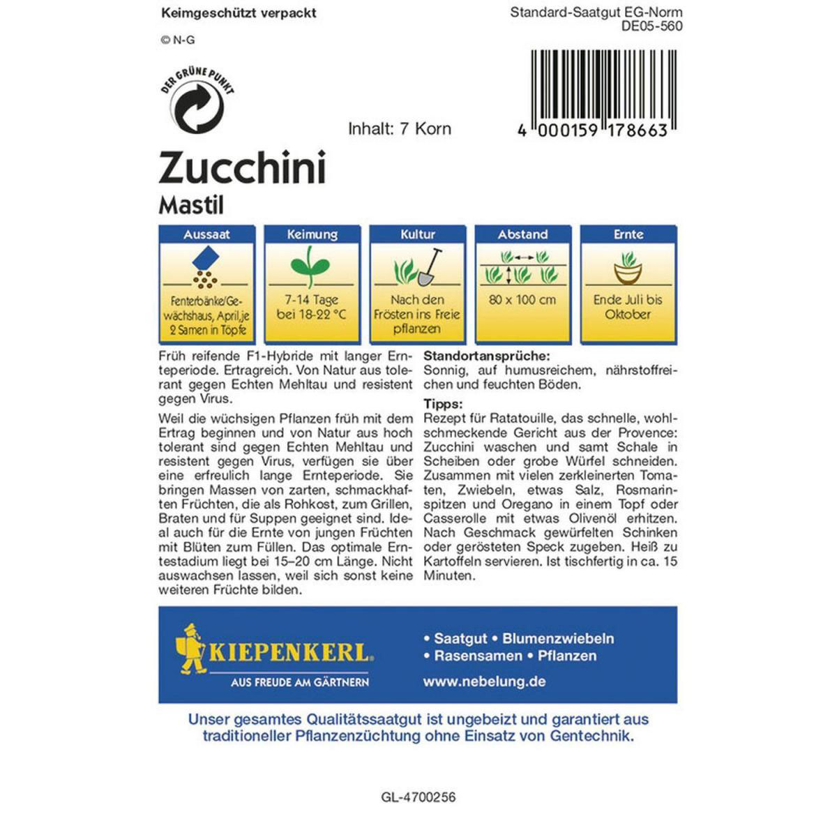 Kiepenkerl Zucchini Mastil F1 Bild 2