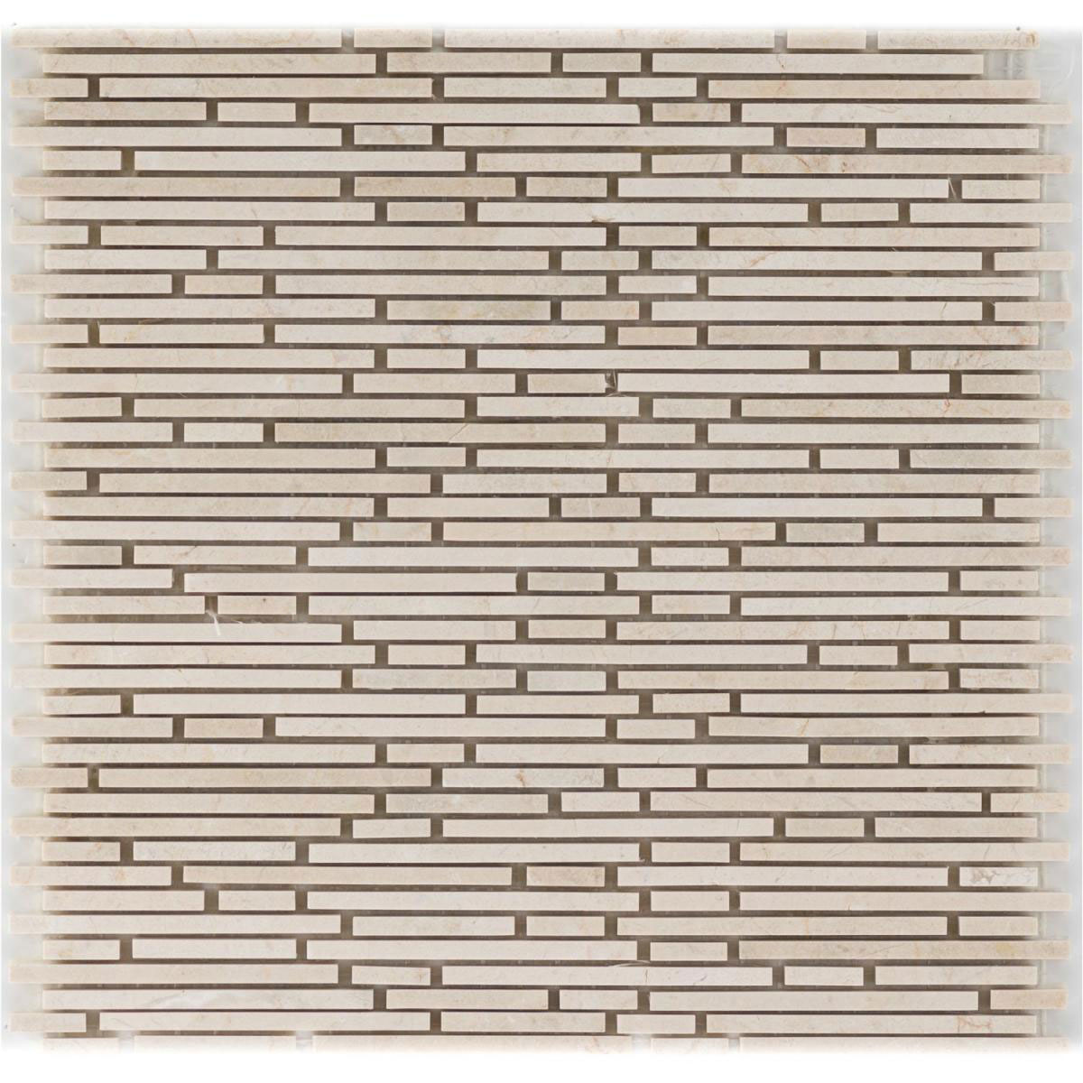 Mosaik Marmormatte Brick Biancone 30,5 x 30,5 x 1 cm