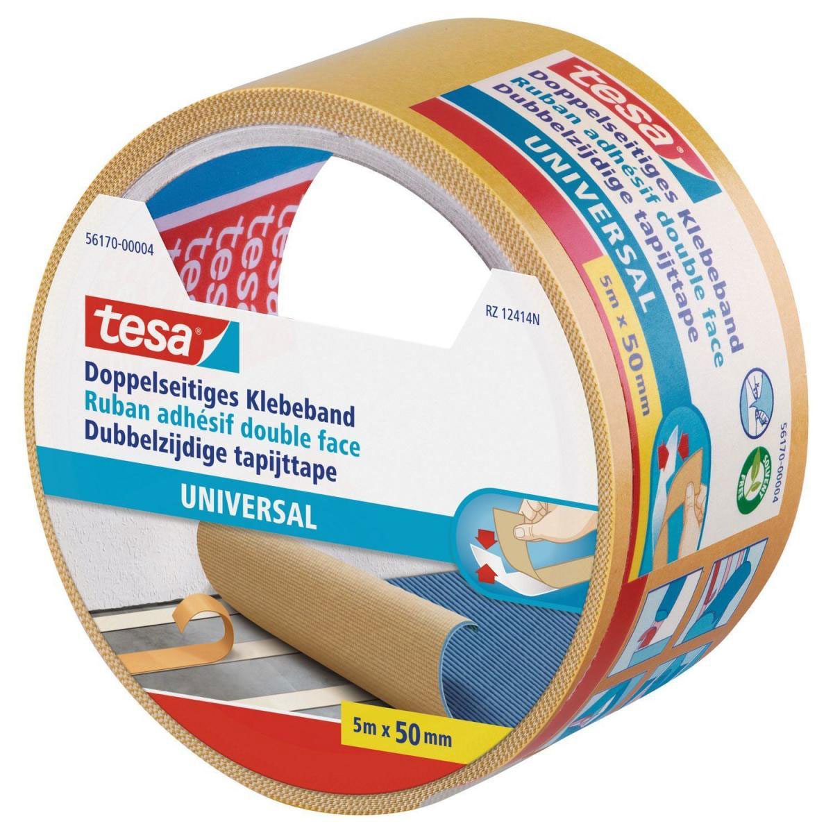 Tesa Doppelseitiges Klebeband universal 5 m x 50 mm Bild 2