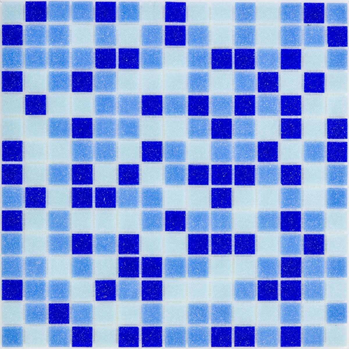Glasmosaik Blue Mix Dark 32,7 x 32,7 x 0,4 cm