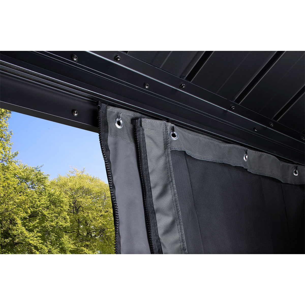 Sojag Pavillon Messina 1220 inkl. Moskitonetz 363x598x307,1cm Anthrazit Bild 7