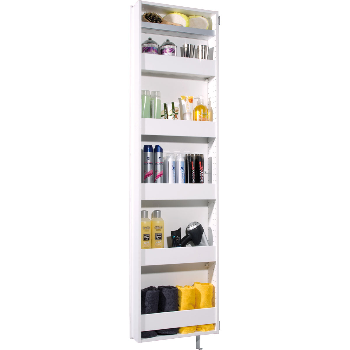 Drehschrank Ordnung mit Spiegelfront 50 x 195 x 18 cm weiß Bild 4