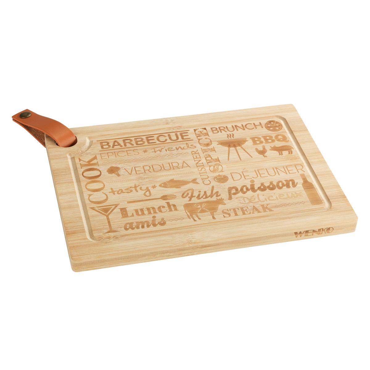 Wenko Steakbrett Bambus L 39,5 x 28 cm Bild 1