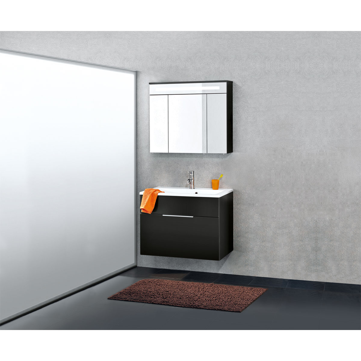 Fackelmann Waschtischunterschrank Kara anthrazit 80 x 59 x 49 cm Bild 2