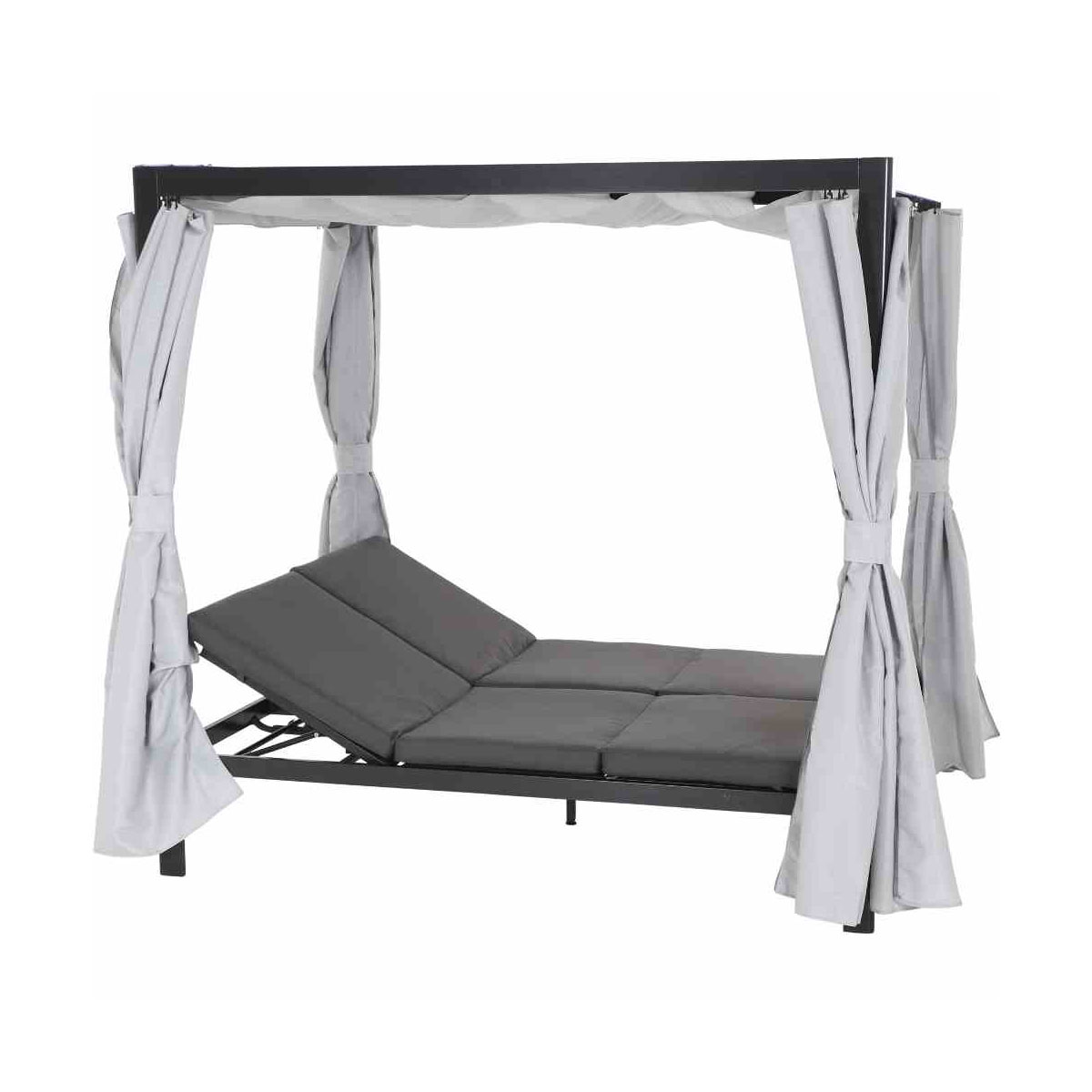 Siena Garden Sofabett „Waikiki“, mehrfach verstellbar, anthrazit/grau