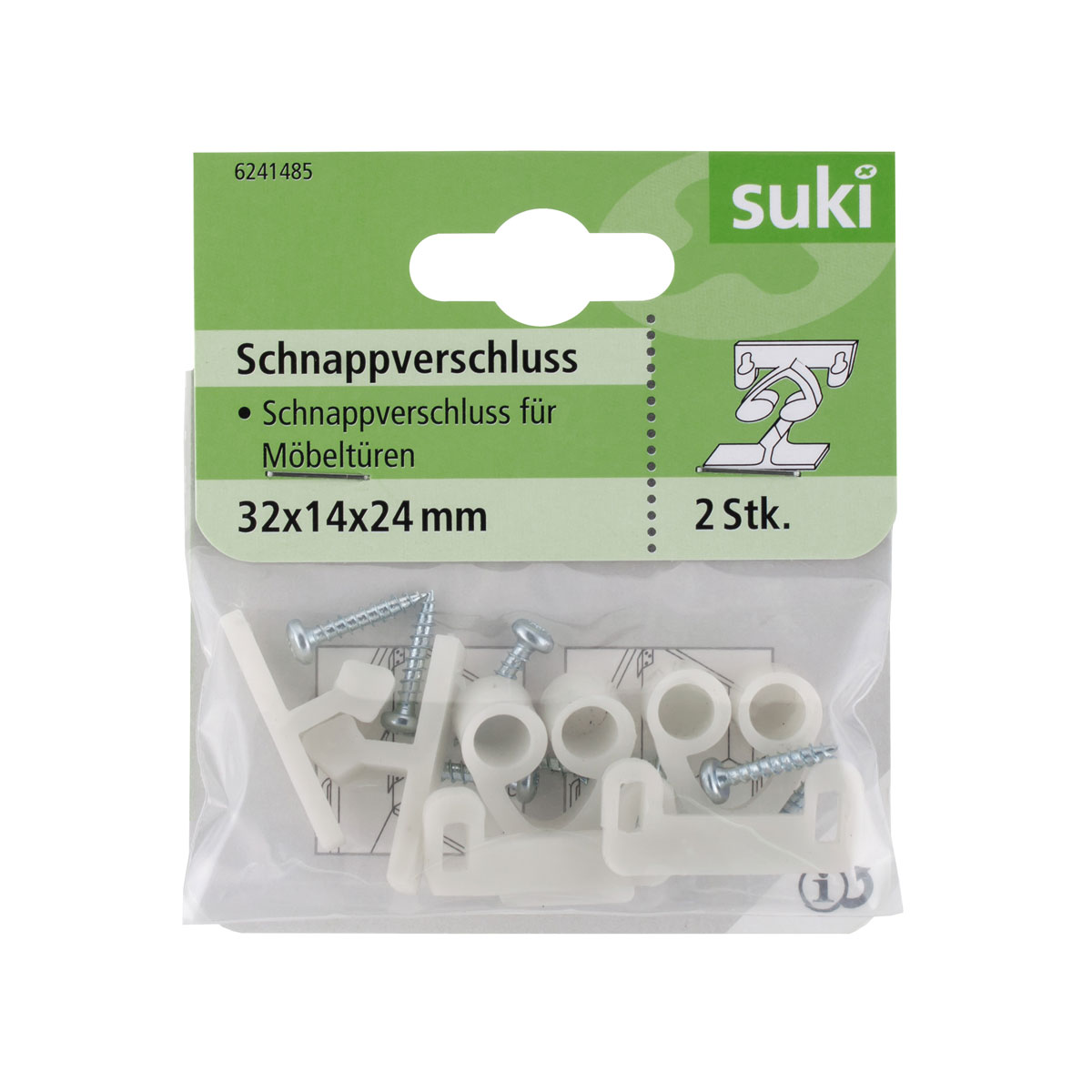 Suki Schnappverschluss Kunststoff 3,2 x 1,4 x 2,4 cm 2 Stück Bild 1