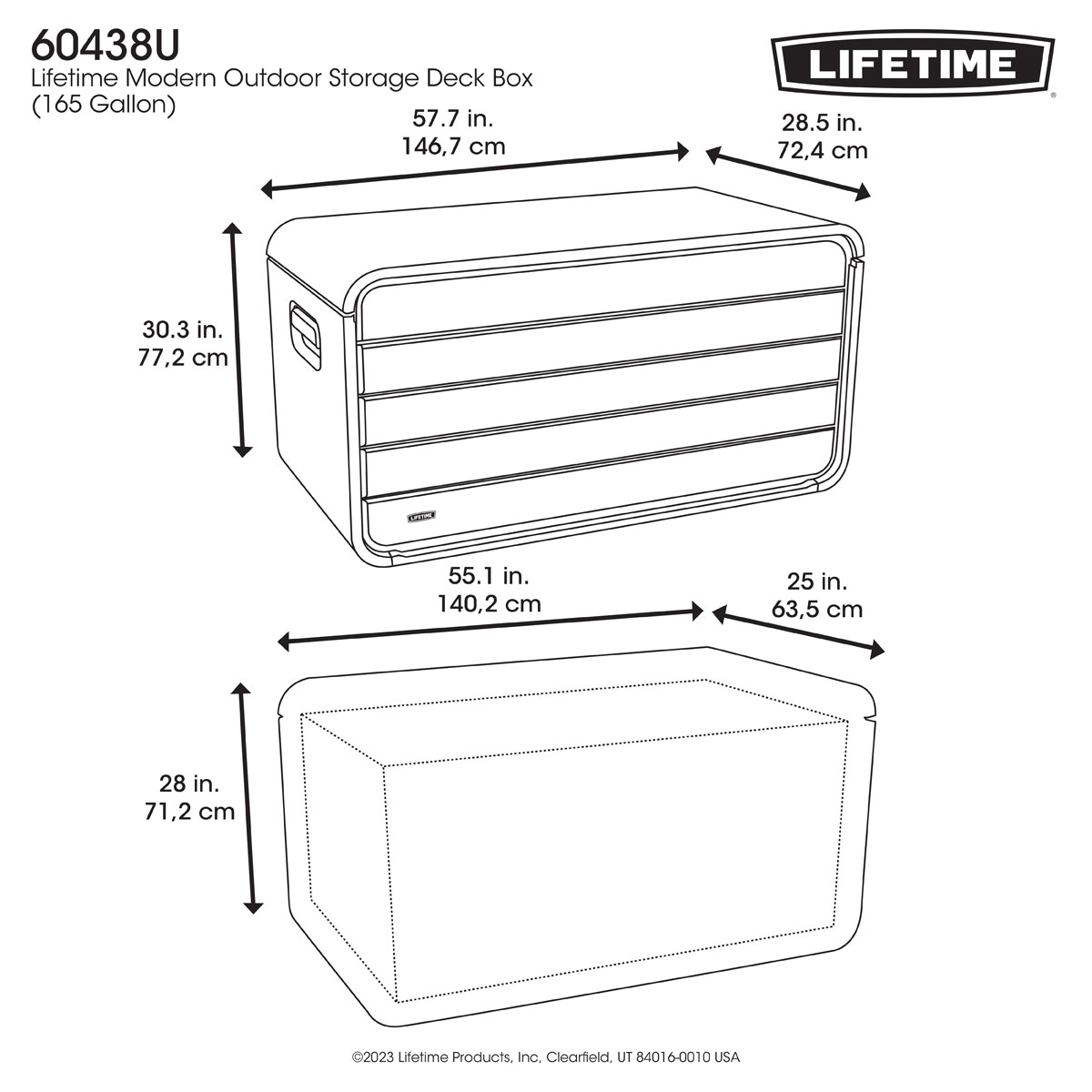 Lifetime Kissen- & Auflagenbox 625 L 72,4x146,7x77,2cm Grau Bild 11