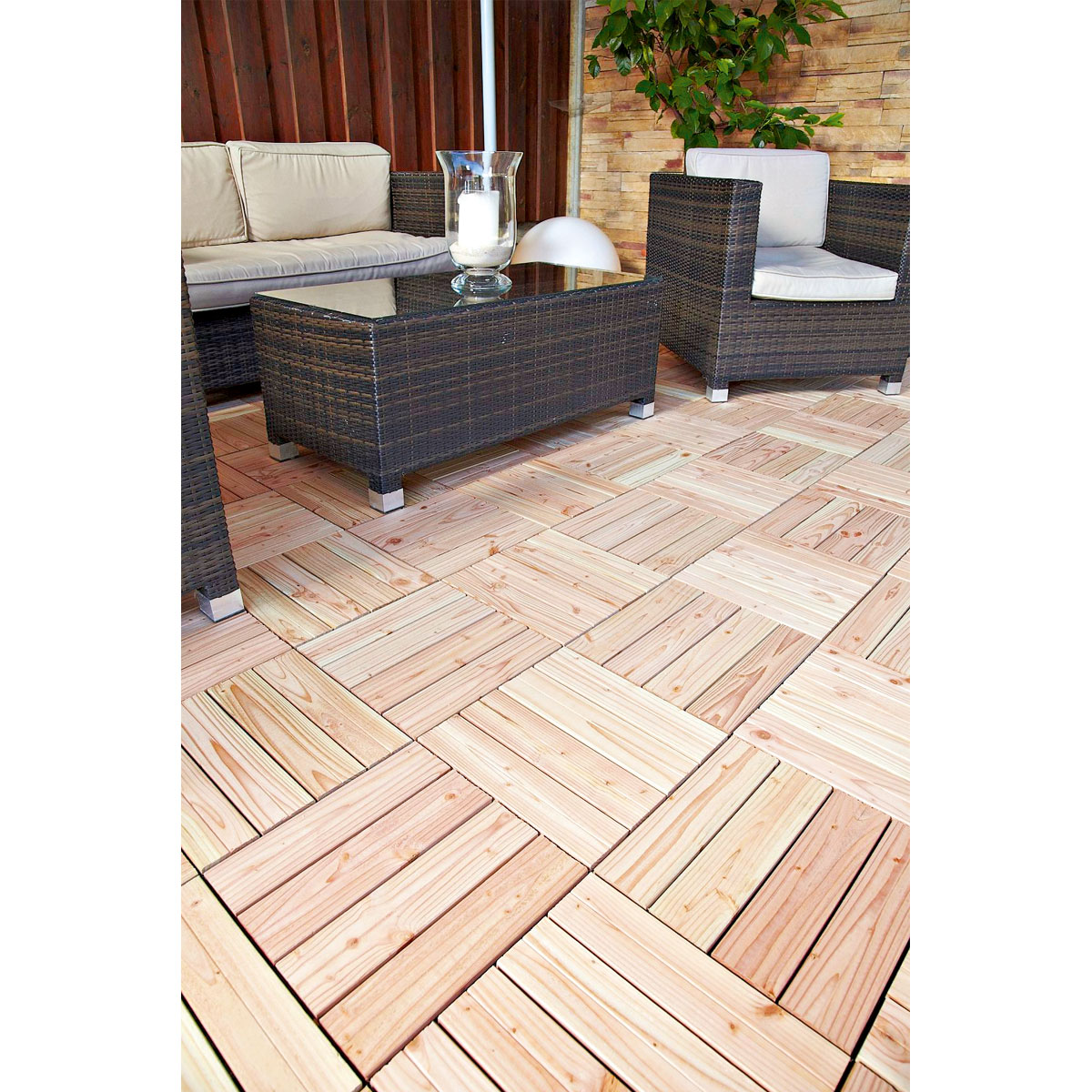 Rettenmeier Holz-Klickfliese Douglasie braun 30 x 30 cm Bild 3