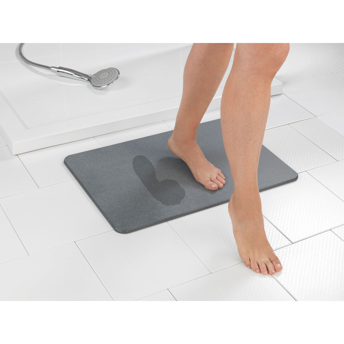 Wenko  Badematte Simi Grau 60 x 39 cm Badvorleger Badmatte Bild 4