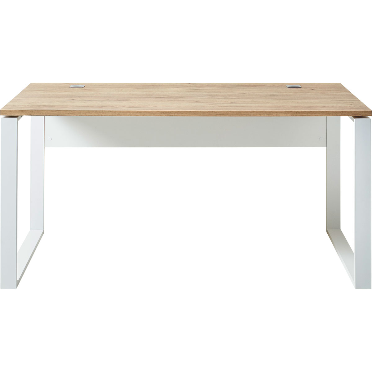 Schreibtisch Lionel mit Metallkufen 158 x 75 x 79 cm weiß/Navarra-Eiche-Nachbildung Bild 2