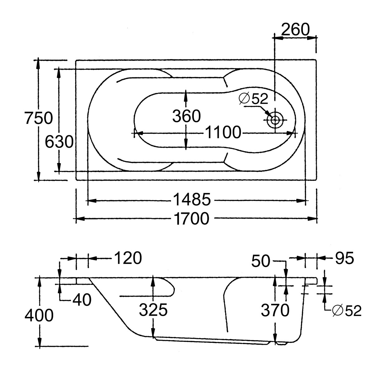 Ottofond Whirlpool-Set Nixe 170 x 75 cm weiß/chrom Typ 3 Bild 2