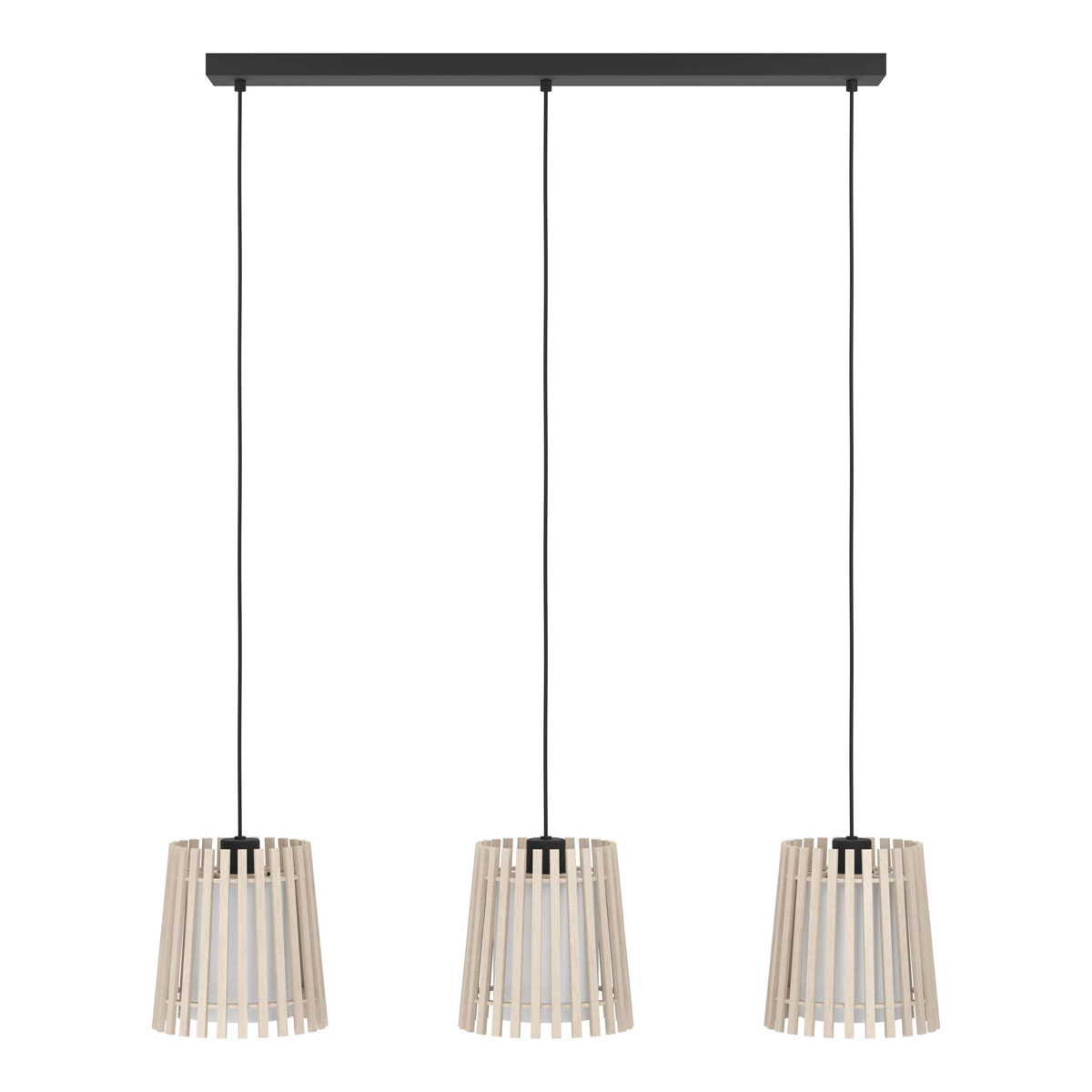 Eglo  LED Pendelleuchte Fattoria 3-flammig schwarz/braun/weiß Bild 1