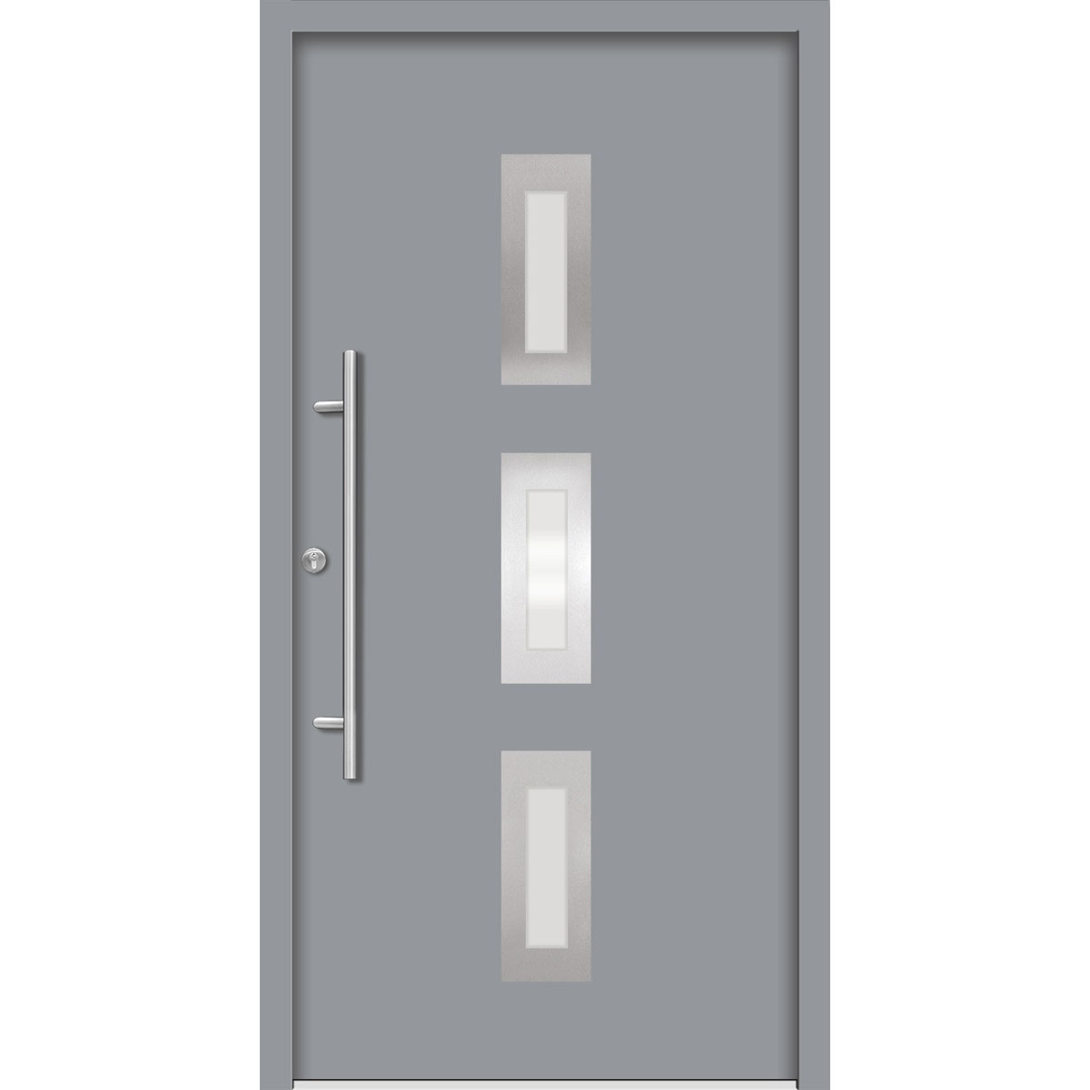 SplenDoor Premium-Haustür Passivedoor Aalborg energiesparend grau 110 x 210 cm links