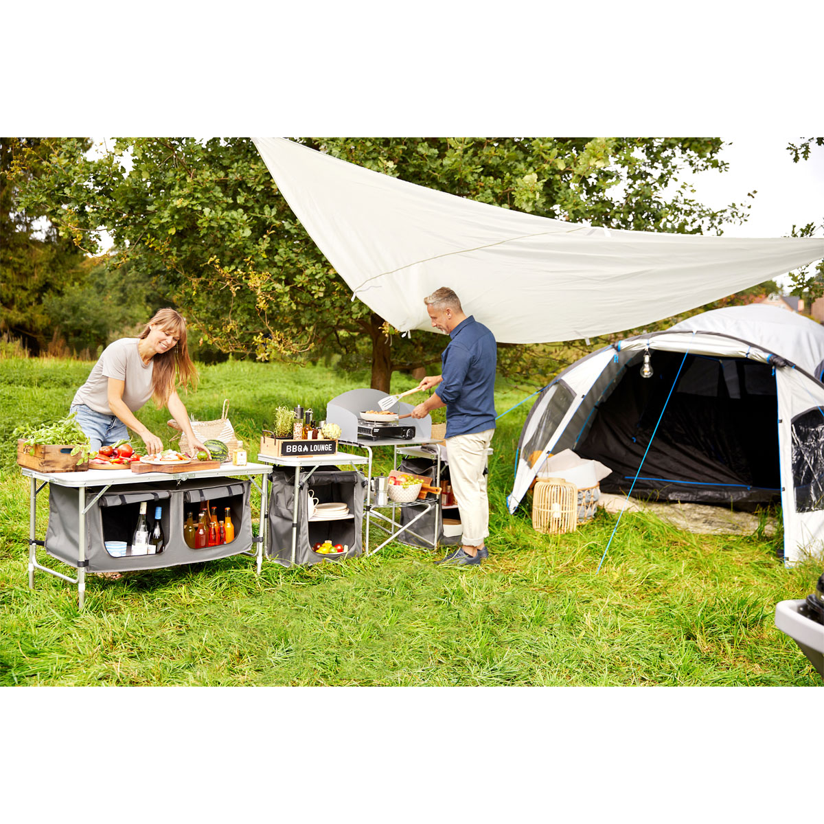 Haveson Camping-Tisch mit Ablagefächern Bild 5