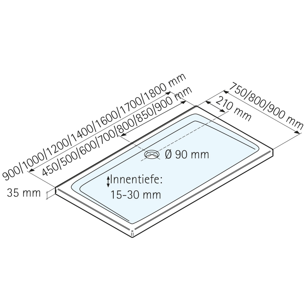 Schulte Duschwanne Rechteck extra flach 750 x 900 mm Bild 3