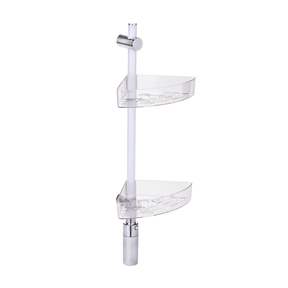 Wenko LED Duscheckregal 74 cm LED-Duschstange mit Bewegungsmelder und 2 Ablagen