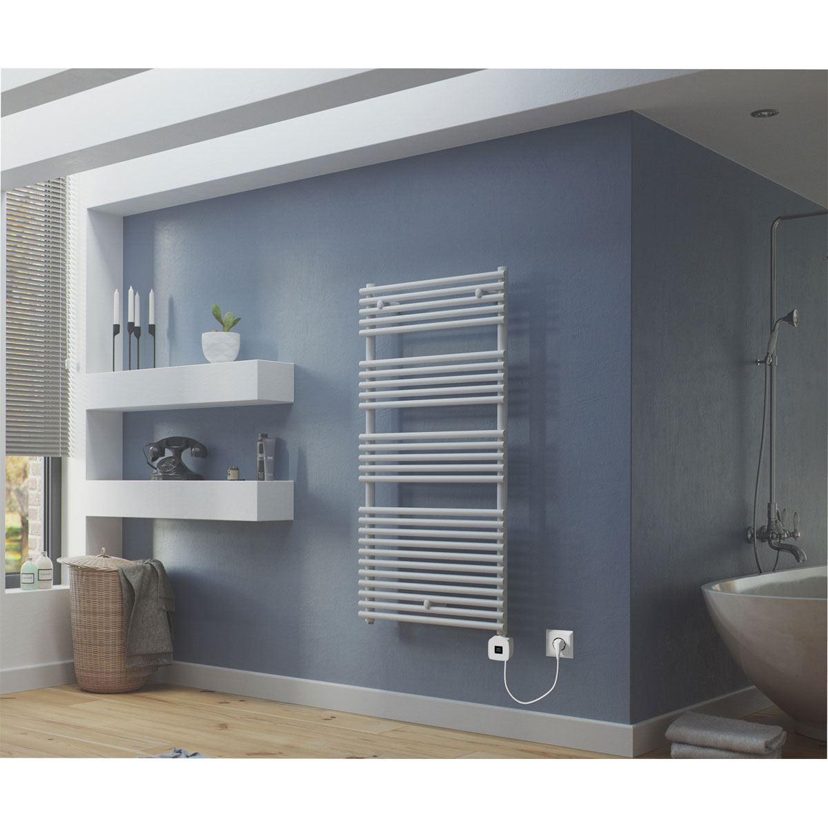 Ximax  Elektrischer Handtuchwärmer Tec 720 x 580 mm 300 Watt Typ 7 Weiß Bild 1