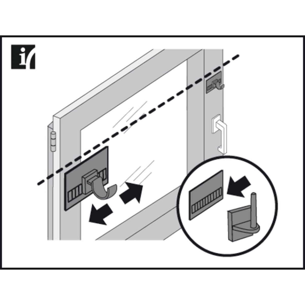 Gardinia Klebehaken Universal für Vitrage- u Cafehausstangen weiß-transparent Bild 2