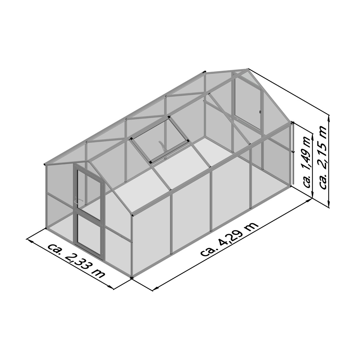 KGT Gewächshaus Rose IV 10m² schwarz Bild 8