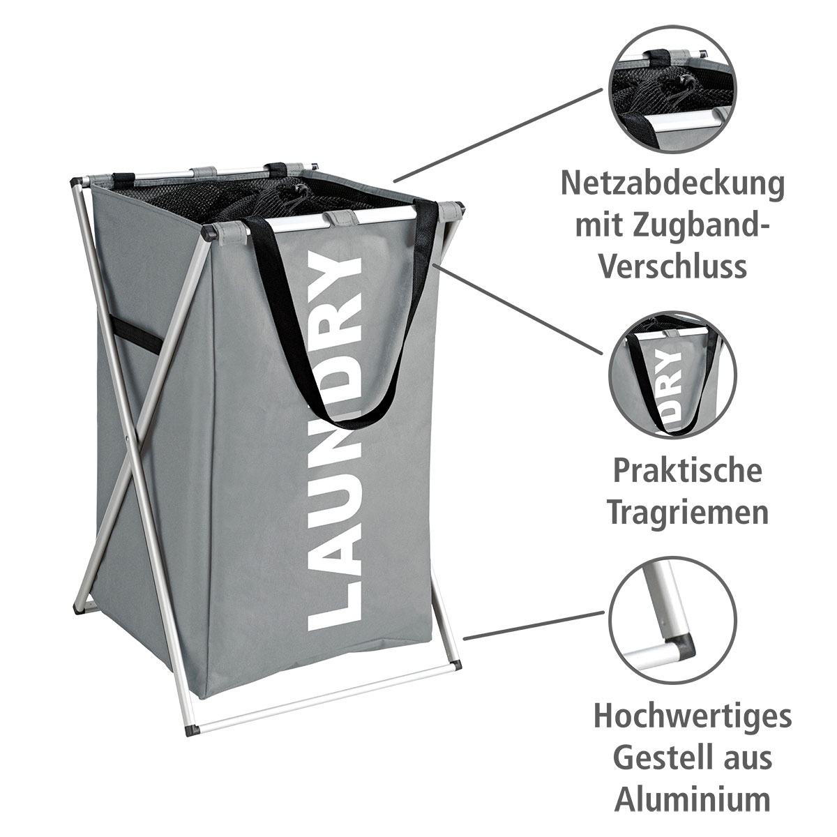 Wenko Wäschesammler Uno grau 52 l Bild 2