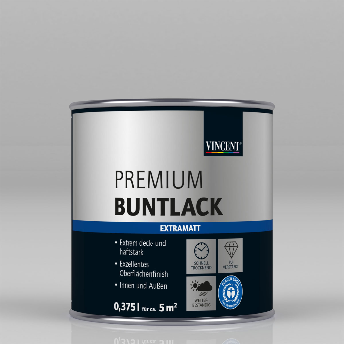 Vincent Premium Buntlack Himmelblau matt 375 ml