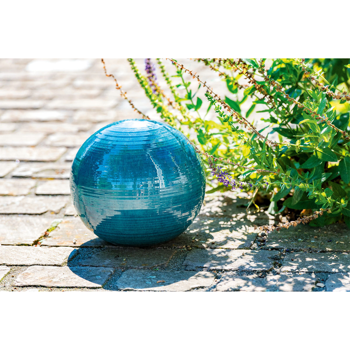 Haveson Dekokugel Feine Rille Durchmesser 15 cm türkis Bild 2