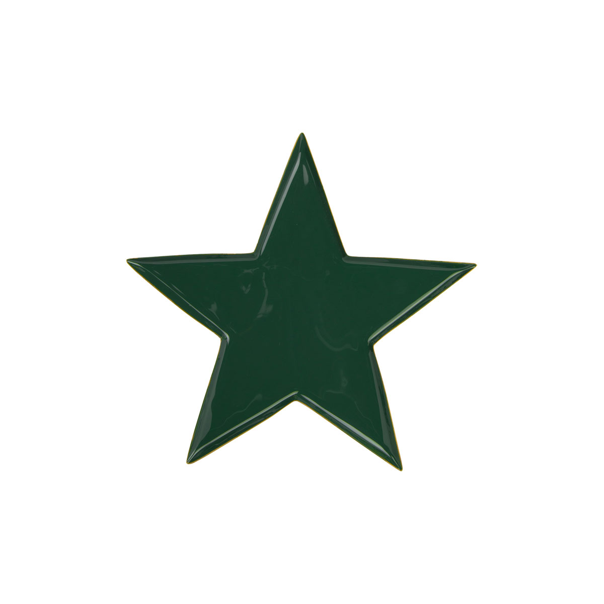 Emaille-Tablett Stern grün gold Metall 20 x 1 x 20 cm