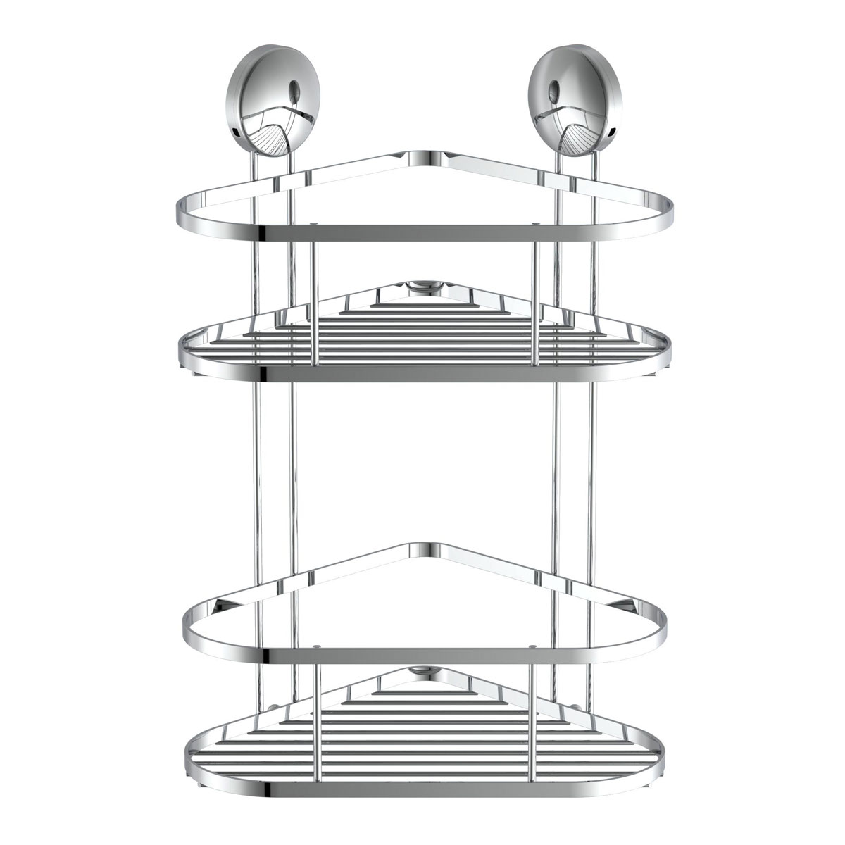 Schütte Dusch-Eckablage 2 Etagen Chrom zum Kleben oder Schrauben Bild 1
