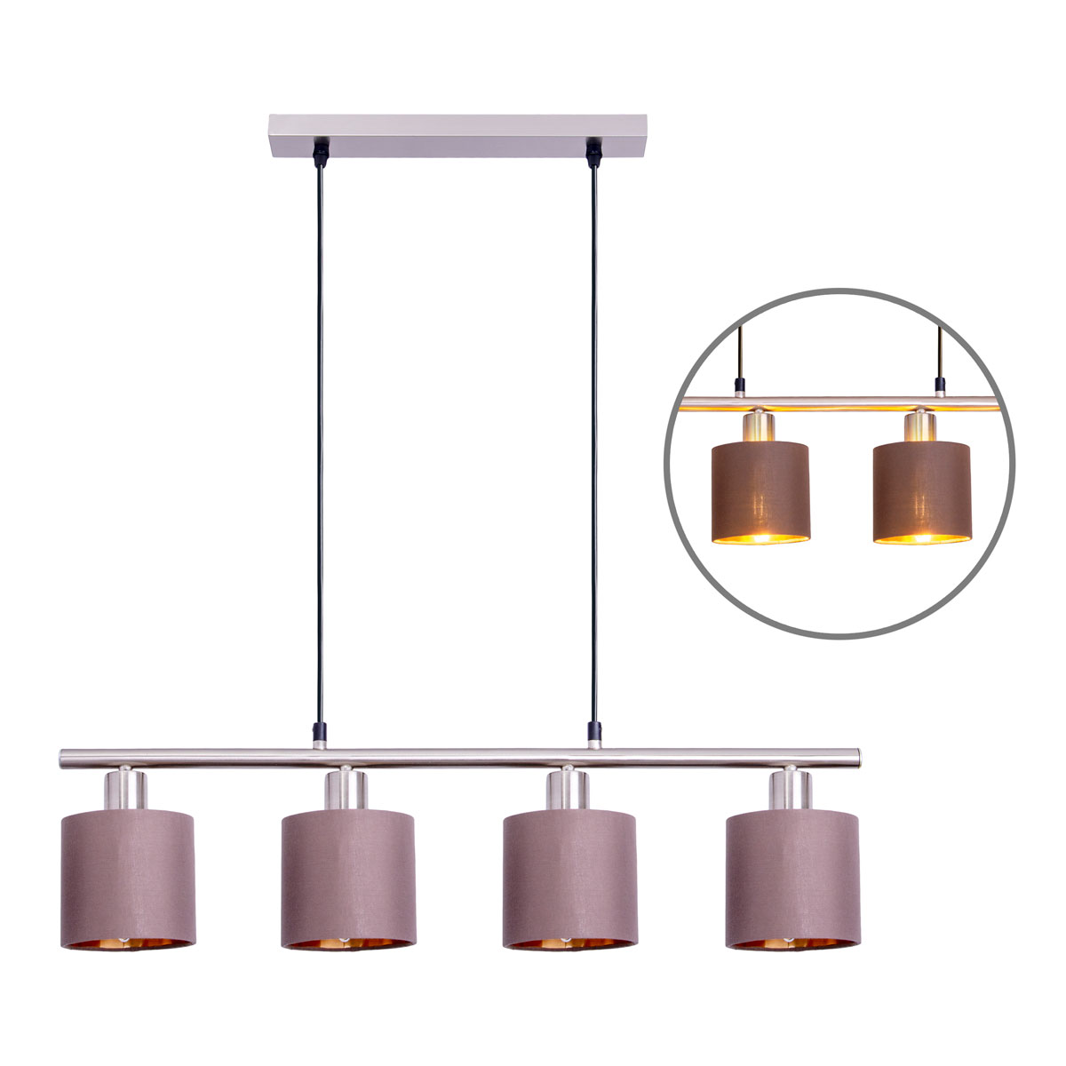 näve  Pendelleuchte Maron 4er braun Bild 7