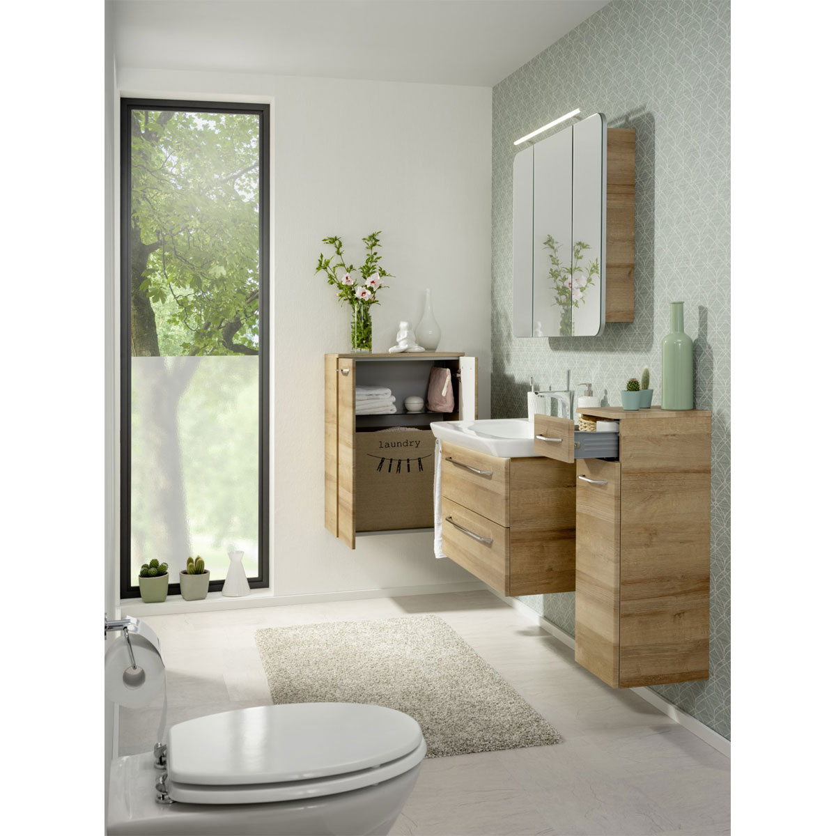 Fackelmann Keramik-Waschtisch Milano 88,5 x 17 x 54,5 cm weiß Bild 5