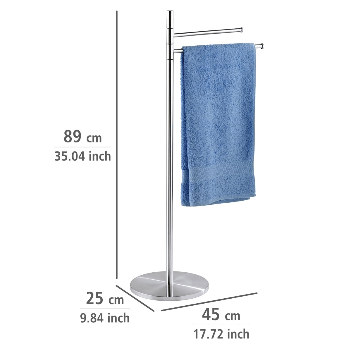 Wenko  Handtuchständer Pieno mit 2 Armen Edelstahl Kleiderständer rostfrei Bild 4