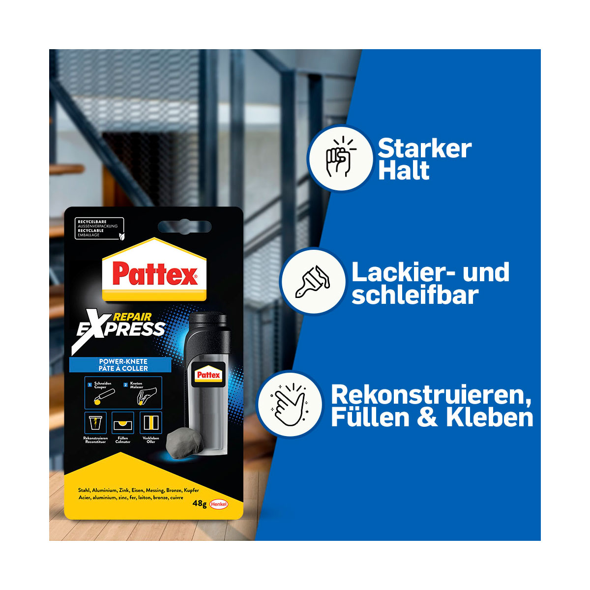 Pattex Knetmasse Repair Express Powerknete 48 g Bild 4