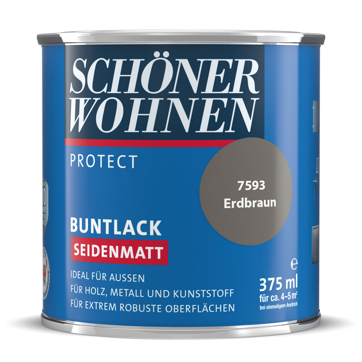 Schöner Wohnen Farbe Buntlack Protect erdbraun seidenmatt 375 ml