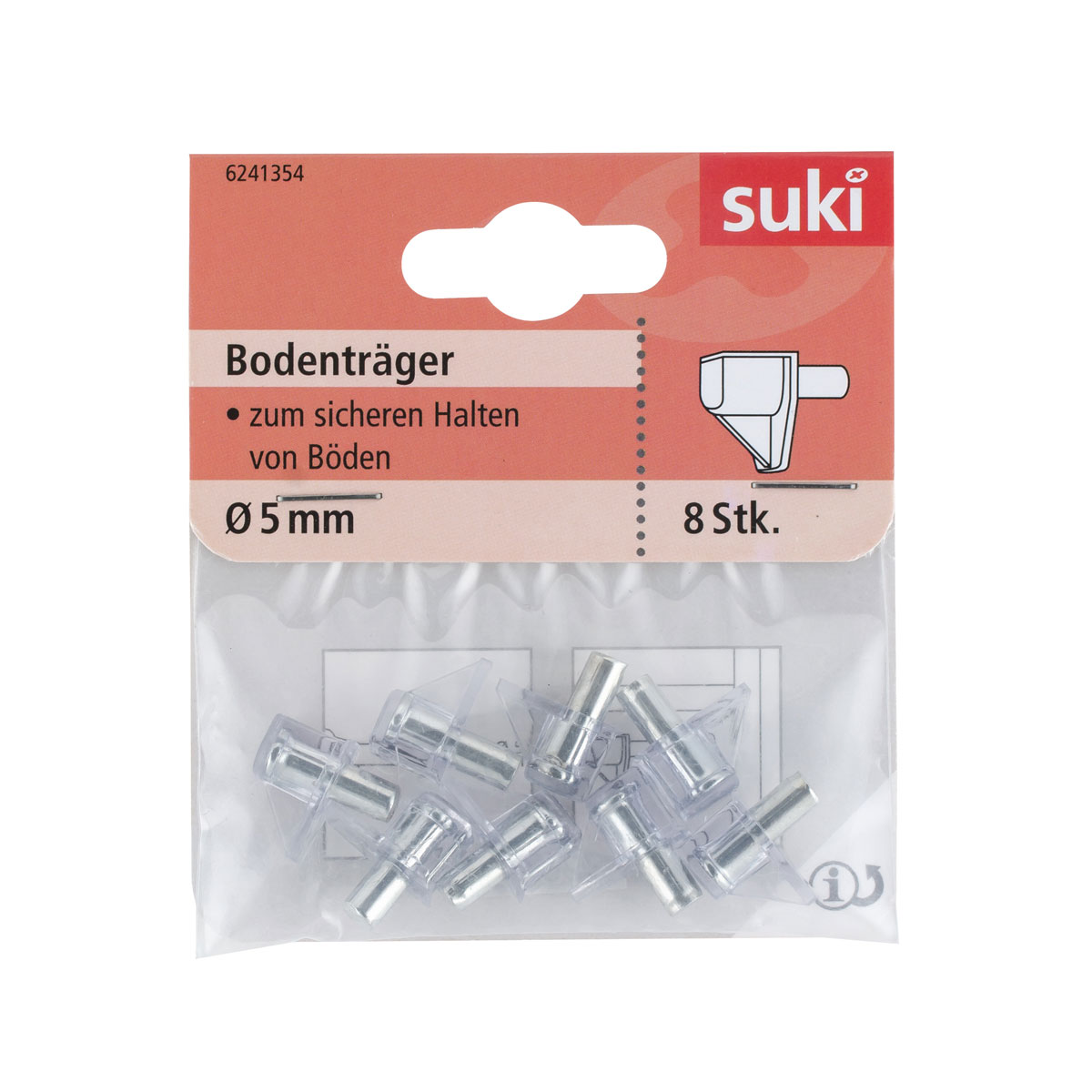 Suki Bodenträger Kunststoff Durchmesser 0,5 x 0,8 cm transparent 8 Stück Bild 1