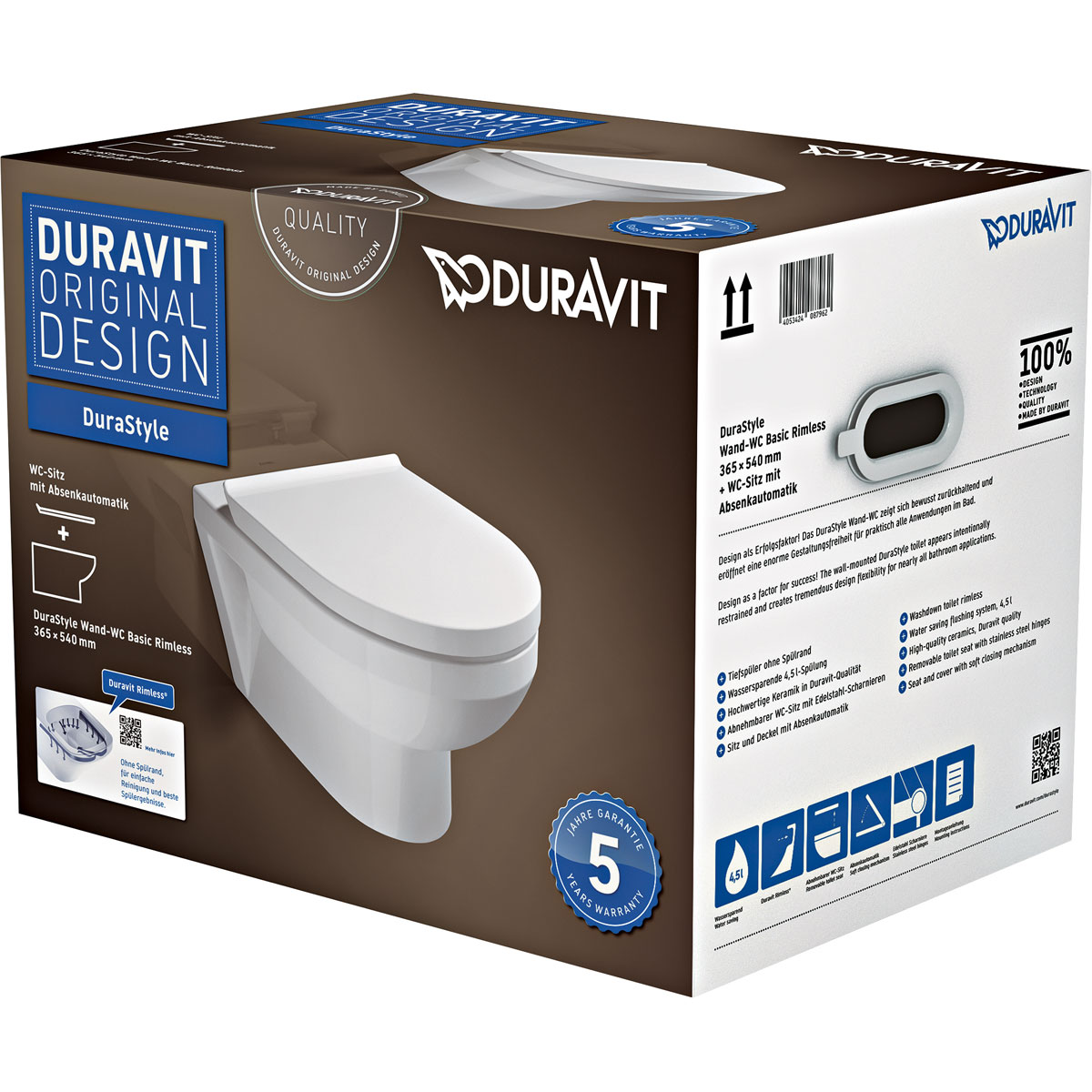 Duravit Spülrandloses Wand-WC-Set DuraStyle Basic Rimless Bild 3