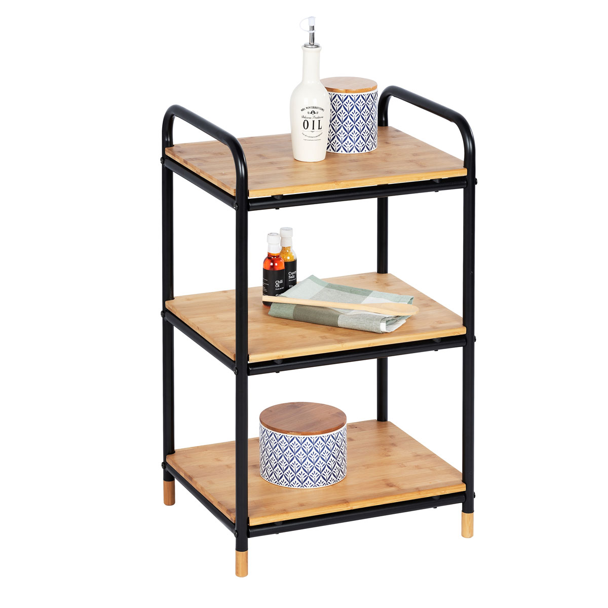 Wenko  Regal Loft aus Bambus mit 3 Etagen Badezimmerregal Wohnregal Bild 5