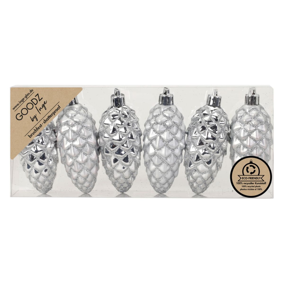 Zapfenset 9cm Silver