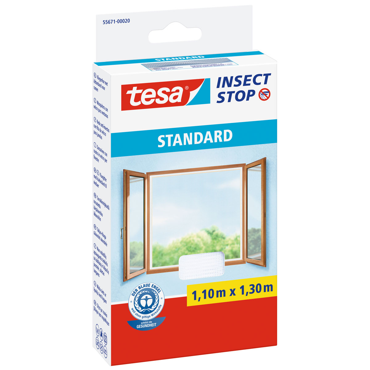Tesa Fliegengitter Standard für Fenster weiss 1,10m x 1,30m