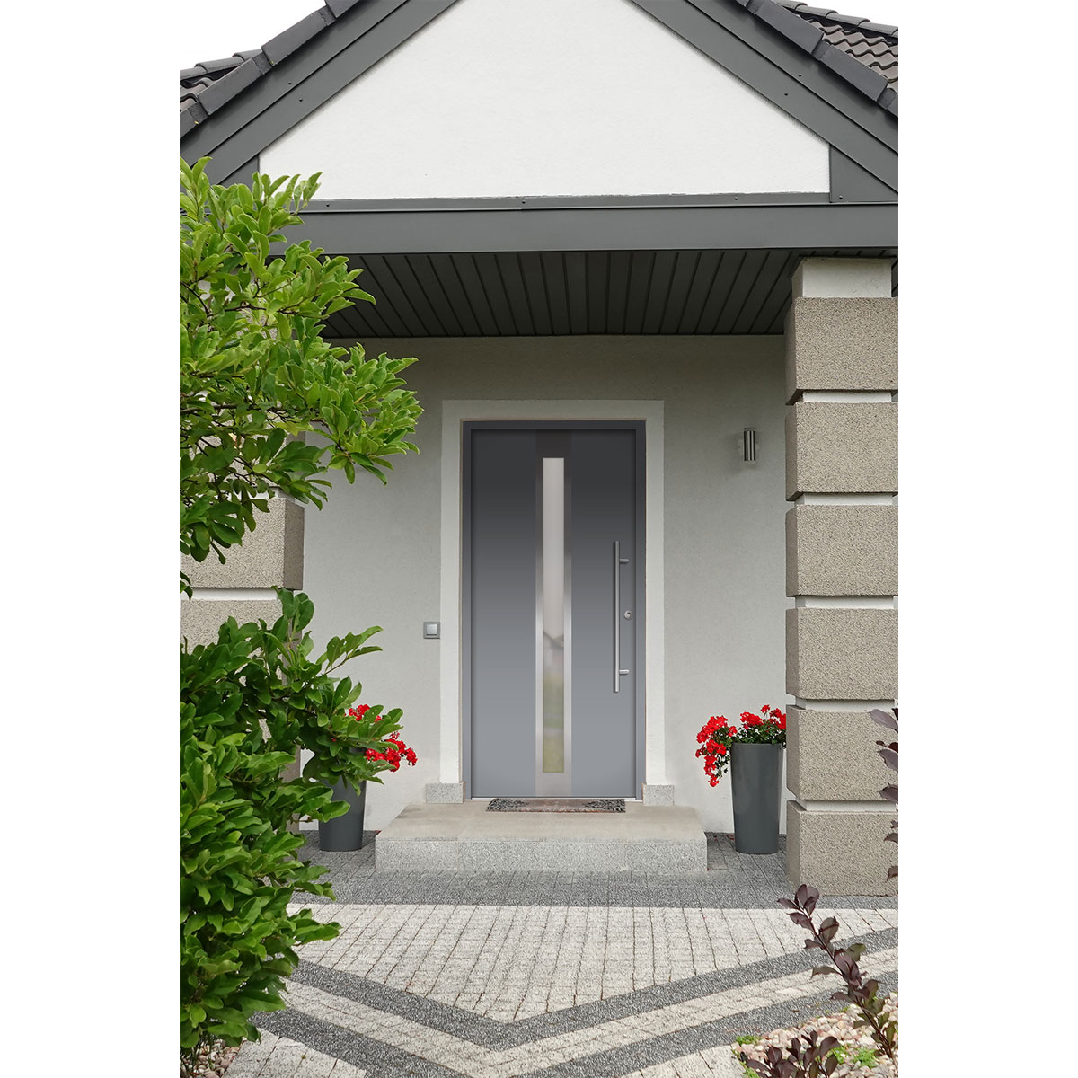 SplenDoor  Premium-Haustür Passivedoor Stockholm RC2 energiesparend einbruchsicher grau 110 x 210 cm rechts Bild 2