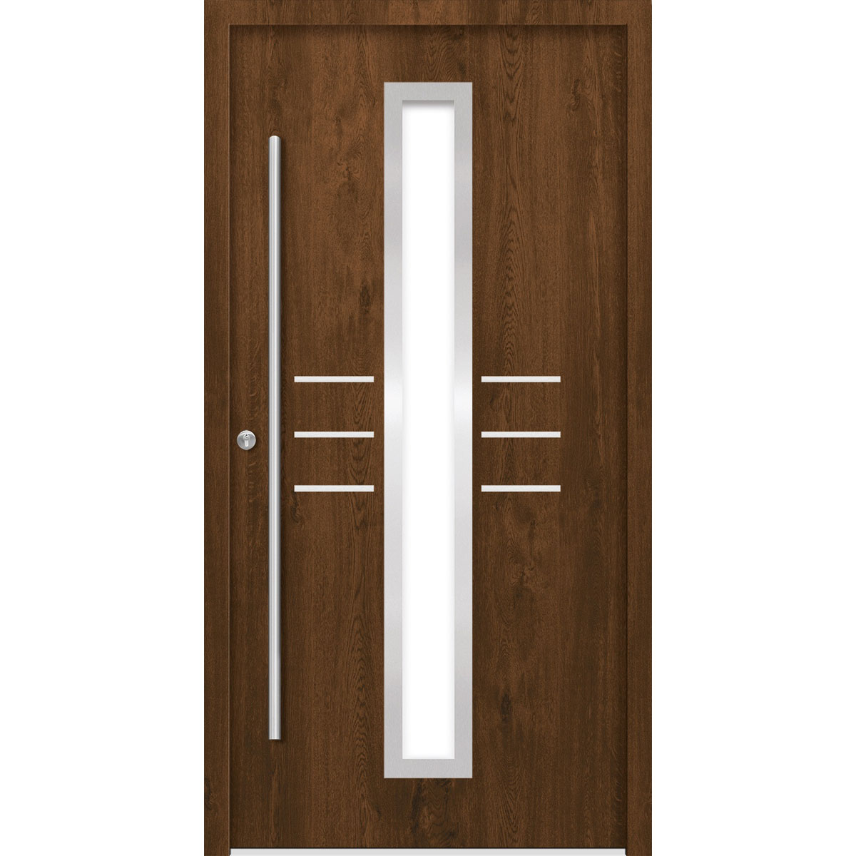 SplenDoor Premium-Haustür Passivedoor Lund energiesparend nussbaum 110 x 210 cm links