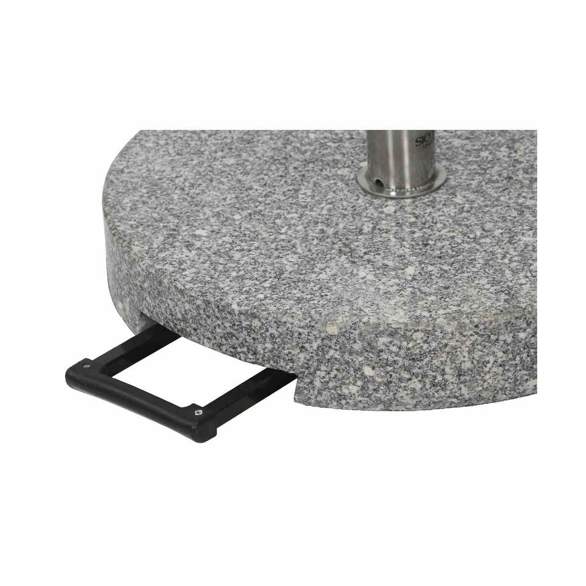 Siena Garden Granit-Schirmständer 40 kg, Ø50x8 cm, hellgrau, für Schirmstock-Ø 25-48 mm, inkl. Rollen Bild 3